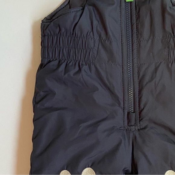 Snow Pants Size 18 months Bibs Ski Overalls navy Blue white monster face knees - Picture 6 of 14